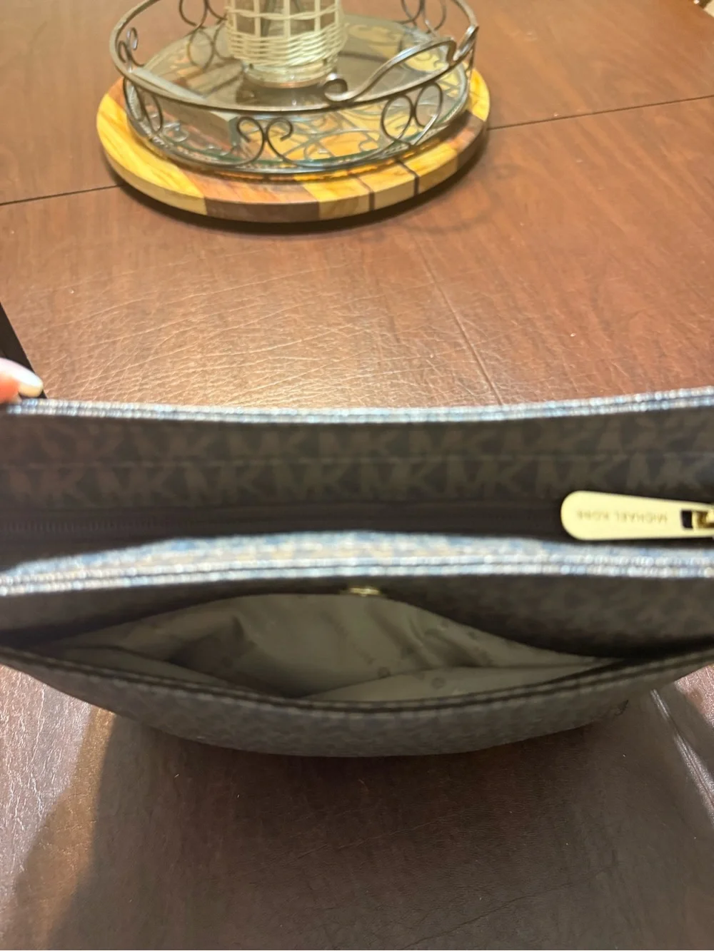 Michael Kors Brown Monogram Jet Set Travel Messenger Crossbody